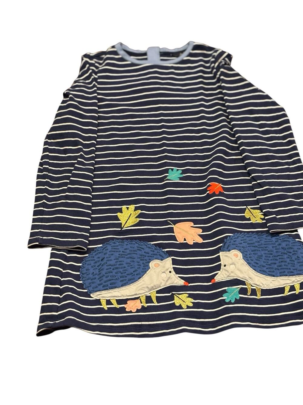 Joules Blue striped hedgehog dress
